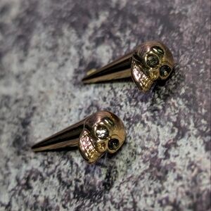 Gold Skull Stud Earrings